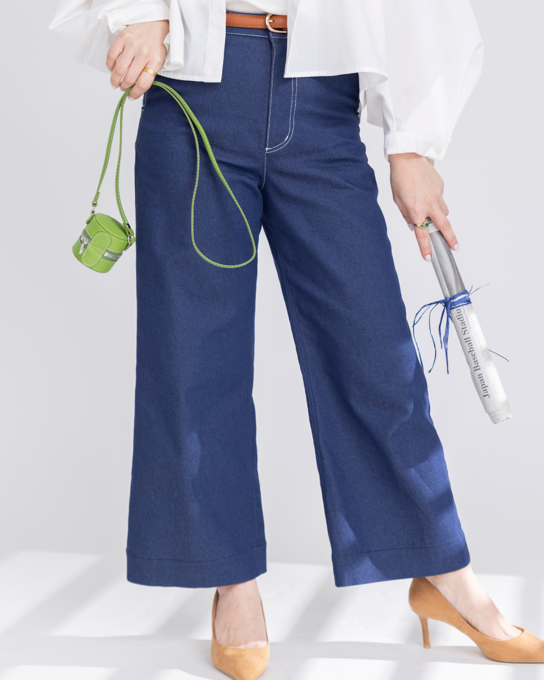 完売品✨新品タグなし 147 イチヨンナナ ロールアップデニム S 147_ichi_yon_nana】ロールアップデニム｜低身長さん必見・小柄