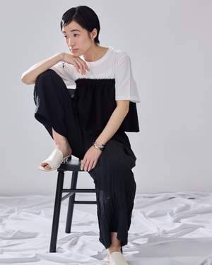 低身長用Tシャツ/小柄用/低身長/Tシャツ/低身長ブランド/小柄ブランド/小柄TOPS/ビスチェセットトップス/マルチway/ チュールビスチェ