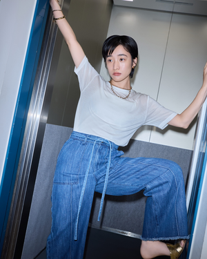 147_ichi_yon_nana】フリンジデニムパンツ(セットアップ可能 147_ichi_yon_nana】フリンジデニムパンツ(セットアップ可能
