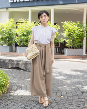 小柄ワンピース/低身長ワンピース/こコットンワンピース/低身長シャツワンピース/マルチway/取り外し可能/短丈ブラウス/パフスリーブブラウス