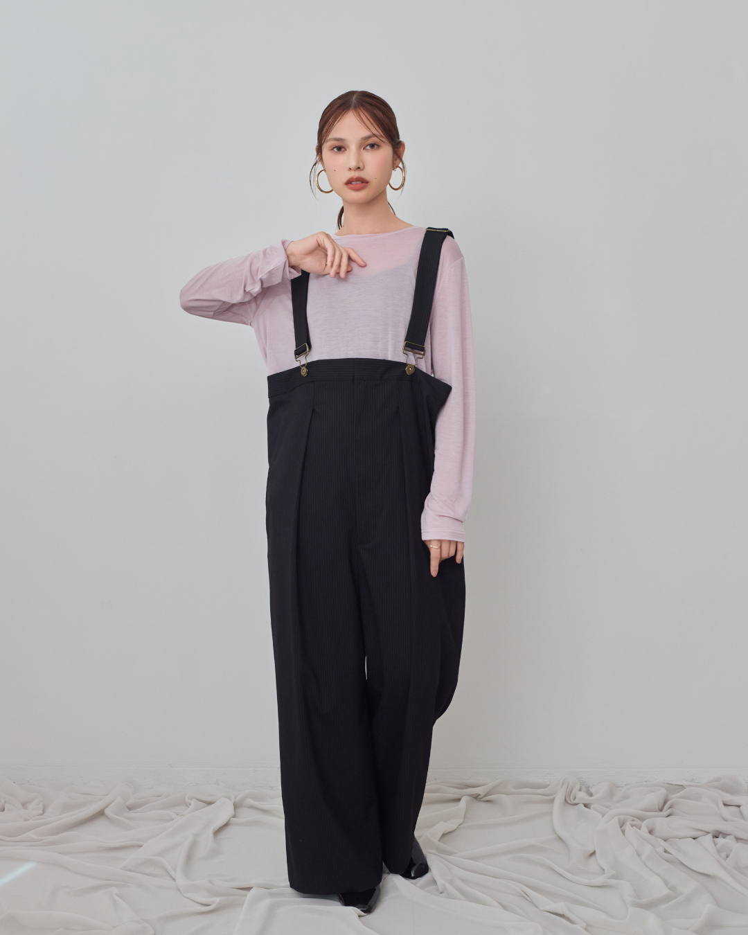 ナゴンスタンスグレー ストラップ付きオーバーオール SMALL någonstans official web site｜ナゴンスタンス公式
