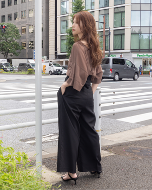 低身長パンツ/低身長用ボトム/ボトム/2WAYパンツ/小柄用/XSサイズ/SSサイズ/147㎝/低身長ブランド/低身長ハイウエストパンツ/折り返しパンツ