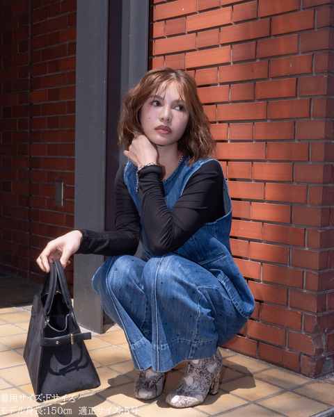 画像をギャラリービューアに読み込む, 低身長用トップス/小柄用/低身長/小柄セットセットアップ/デニム/低身長ブランド/小柄ブランド/ペプラムデニム/小柄デニム/小柄トップス/デザイントップス/韓国/デニムセットアップ/刺繍/ハート/ハート刺繍
