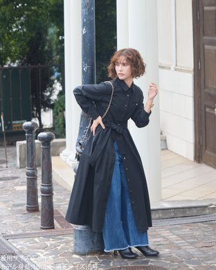 小柄ワンピース/低身長ワンピース/こコットンワンピース/低身長シャツワンピース/パリジェンヌ/羽織/147cm