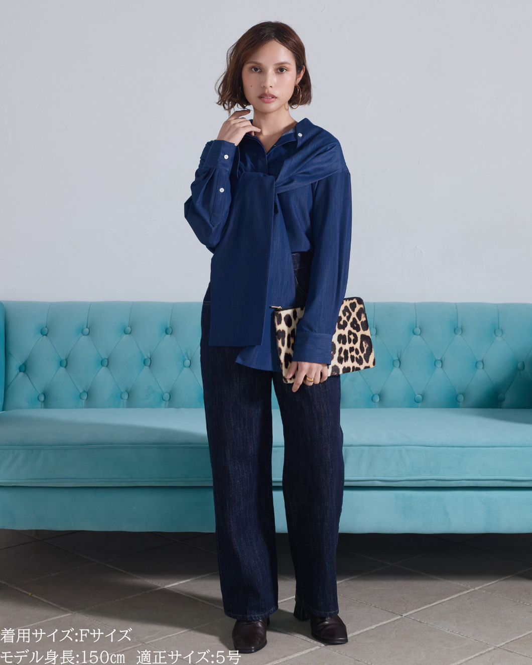 小柄ブランド/低身長ブランド/低身長/小柄/小柄シャツ/ブラウス/ボウタイブラウス/リボンブラウス/取り外し可能/セルロース生地/上質素材/147㎝/Sサイズ