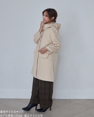 取り外しフード付きマニッシュコート(Japan Fabric)【685】