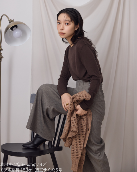 画像をギャラリービューアに読み込む, 低身長パンツ/小柄パンツ/低身長用ボトム/低身長用/韓国系/韓国風/低身長コーディネート/小柄コーデ/パンツコーデ/ハイウエストパンツ/美脚パンツ/147㎝
