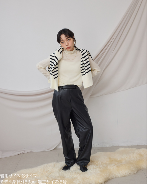 画像をギャラリービューアに読み込む, 低身長パンツ/低身長用ボトム/ボトム/小柄用/XSサイズ/SSサイズ/147㎝/低身長ブランド/低身長レザーパンツ/レザーパンツ/韓国風/小柄韓国
