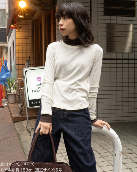 画像をギャラリービューアに読み込む, 低身長向けトップス/低身長用/小柄ワトップス/小柄用/147㎝/SSサイス/XSサイズ/インナー/タートルニット/低身長/ウール/ウールインナー
