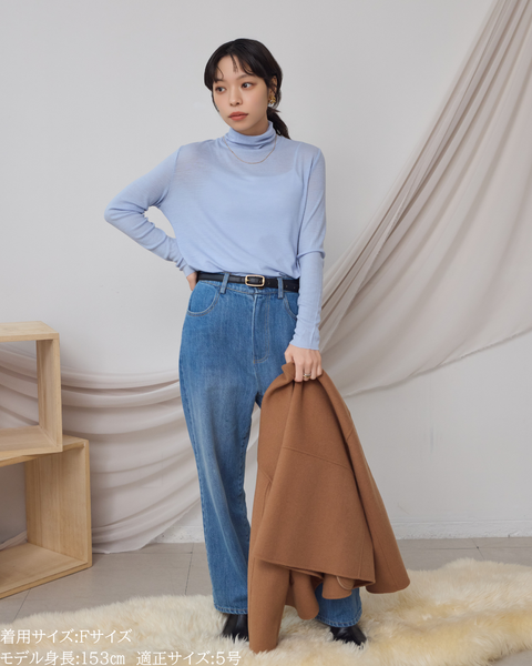 画像をギャラリービューアに読み込む, 低身長向けトップス/低身長用/小柄ワトップス/小柄用/147㎝/SSサイス/XSサイズ/インナー/タートルニット/低身長/ウール/ウールインナー
