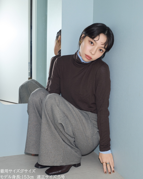 画像をギャラリービューアに読み込む, 低身長向けトップス/低身長用/小柄ワトップス/小柄用/147㎝/SSサイス/XSサイズ/インナー/タートルニット/低身長/ウール/ウールインナー
