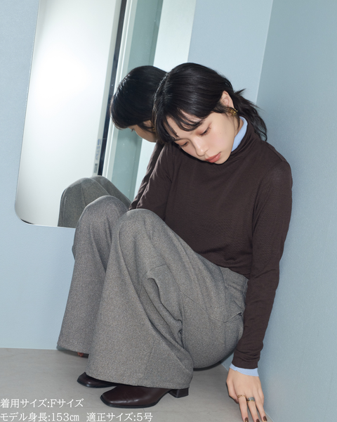 画像をギャラリービューアに読み込む, 低身長向けトップス/低身長用/小柄ワトップス/小柄用/147㎝/SSサイス/XSサイズ/インナー/タートルニット/低身長/ウール/ウールインナー
