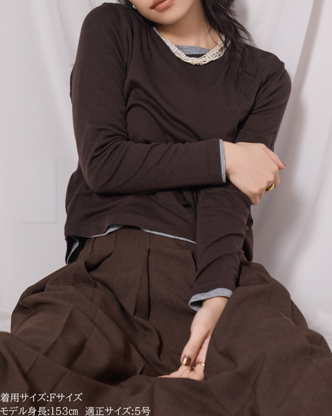 画像をギャラリービューアに読み込む, 低身長向けトップス/低身長用/小柄ワトップス/小柄用/147㎝/SSサイス/XSサイズ/インナー/クルーニット/低身長/ウール/ウールインナー/レイヤード/重ね着
