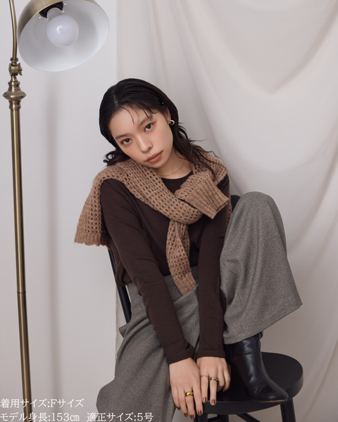 画像をギャラリービューアに読み込む, 低身長向けトップス/低身長用/小柄ワトップス/小柄用/147㎝/SSサイス/XSサイズ/インナー/クルーニット/低身長/ウール/ウールインナー/レイヤード/重ね着
