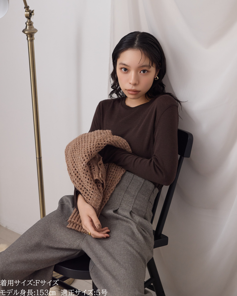 画像をギャラリービューアに読み込む, 低身長向けトップス/低身長用/小柄ワトップス/小柄用/147㎝/SSサイス/XSサイズ/インナー/クルーニット/低身長/ウール/ウールインナー/レイヤード/重ね着
