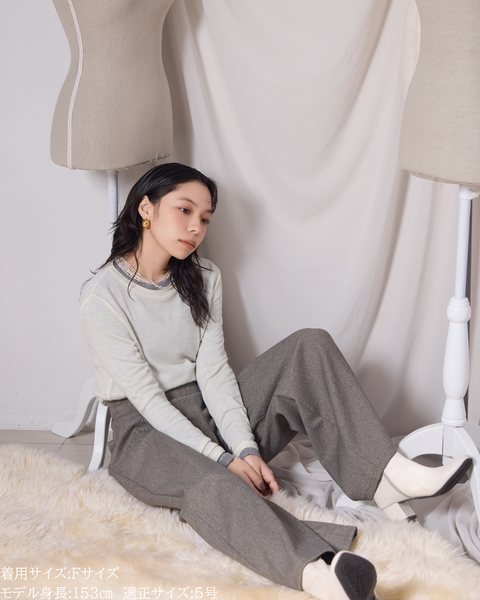 画像をギャラリービューアに読み込む, 低身長向けトップス/低身長用/小柄ワトップス/小柄用/147㎝/SSサイス/XSサイズ/インナー/クルーニット/低身長/ウール/ウールインナー/レイヤード/重ね着
