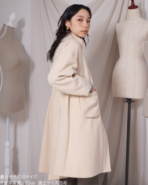 画像をギャラリービューアに読み込む, 取り外しフード付きマニッシュコート(Japan Fabric)【685】
