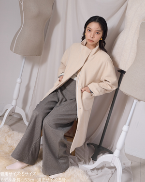 取り外しフード付きマニッシュコート(Japan Fabric)【685】