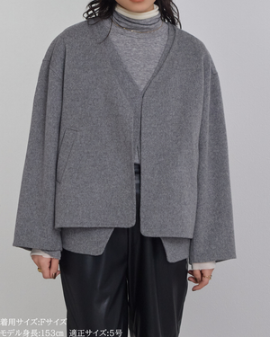 カシミヤ混リバーレイヤードコート(Japan Fabric)【808】
