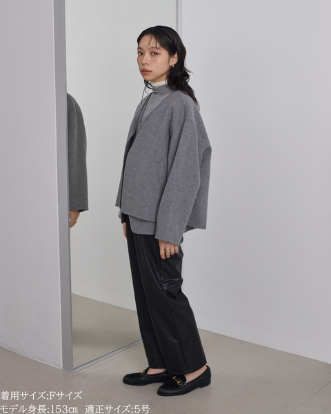 画像をギャラリービューアに読み込む, カシミヤ混リバーレイヤードコート(Japan Fabric)【808】
