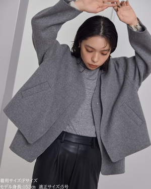 カシミヤ混リバーレイヤードコート(Japan Fabric)【808】