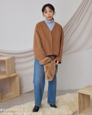 カシミヤ混リバーレイヤードコート(Japan Fabric)【808】