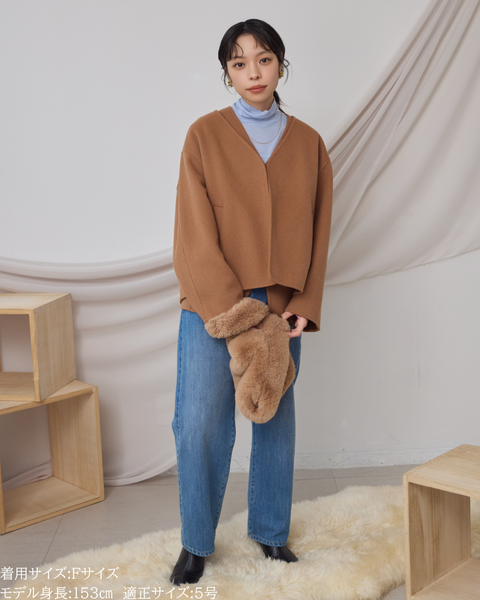 画像をギャラリービューアに読み込む, カシミヤ混リバーレイヤードコート(Japan Fabric)【808】
