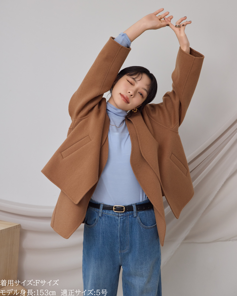 画像をギャラリービューアに読み込む, カシミヤ混リバーレイヤードコート(Japan Fabric)【808】
