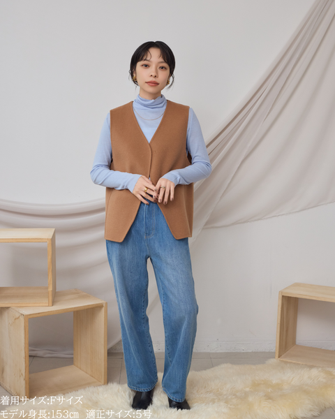 画像をギャラリービューアに読み込む, カシミヤ混リバーレイヤードコート(Japan Fabric)【808】
