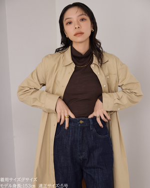 クリースラインシャツワンピース【819】