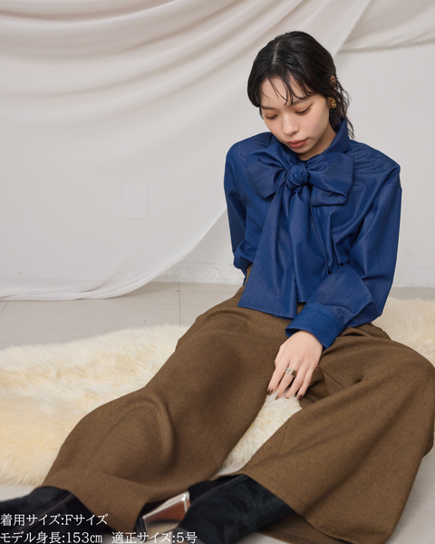 画像をギャラリービューアに読み込む, リュクスファブリックボウタイブラウス【823】
