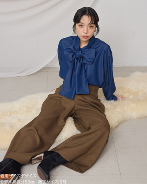 リュクスファブリックボウタイブラウス【823】