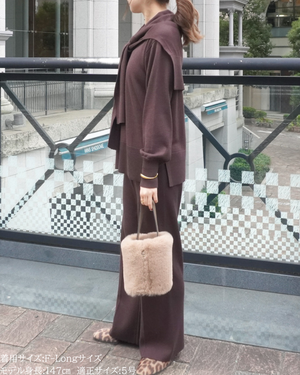 低身長パンツ/低身長用ボトム/ボトム/小柄用/XSサイズ/SSサイズ/147㎝/低身長ブランド/低身長ニットパンツ/ニットパンツ/お直し不要/脚長効果/ウールパンツ/ウール100%