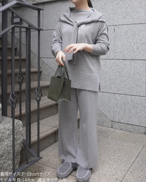 低身長パンツ/低身長用ボトム/ボトム/小柄用/XSサイズ/SSサイズ/147㎝/低身長ブランド/低身長ニットパンツ/ニットパンツ/お直し不要/脚長効果/ウールパンツ/ウール100%