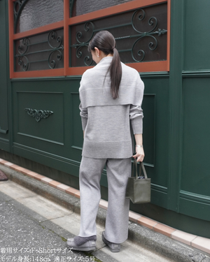 低身長パンツ/低身長用ボトム/ボトム/小柄用/XSサイズ/SSサイズ/147㎝/低身長ブランド/低身長ニットパンツ/ニットパンツ/お直し不要/脚長効果/ウールパンツ/ウール100%