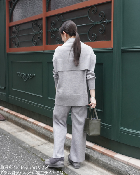 画像をギャラリービューアに読み込む, 低身長パンツ/低身長用ボトム/ボトム/小柄用/XSサイズ/SSサイズ/147㎝/低身長ブランド/低身長ニットパンツ/ニットパンツ/お直し不要/脚長効果/ウールパンツ/ウール100%
