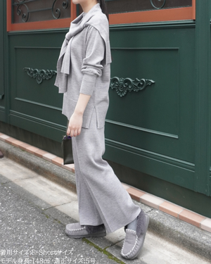 低身長パンツ/低身長用ボトム/ボトム/小柄用/XSサイズ/SSサイズ/147㎝/低身長ブランド/低身長ニットパンツ/ニットパンツ/お直し不要/脚長効果/ウールパンツ/ウール100%