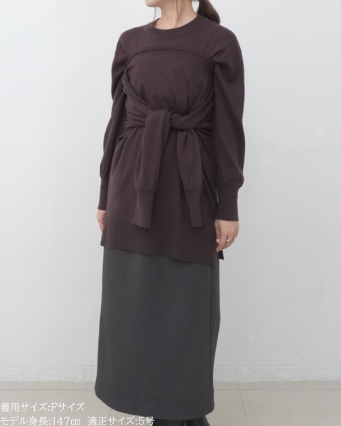 画像をギャラリービューアに読み込む, 低身長向けトップス/低身長用/小柄ワトップス/小柄用/147㎝/SSサイス/XSサイズ/インナー/クルーニット/低身長/ウール/ウールインナー/カーデ風ストール付き/デザインニット
