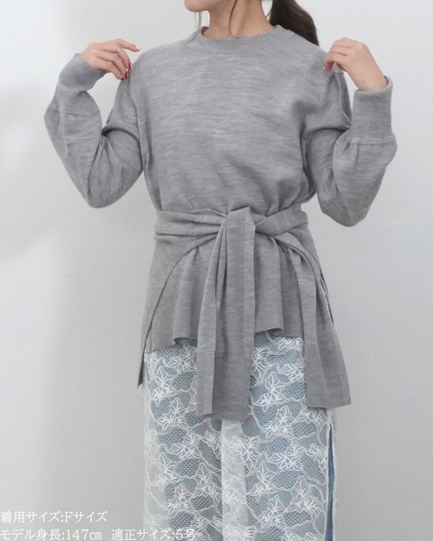 画像をギャラリービューアに読み込む, 低身長向けトップス/低身長用/小柄ワトップス/小柄用/147㎝/SSサイス/XSサイズ/インナー/クルーニット/低身長/ウール/ウールインナー/カーデ風ストール付き/デザインニット
