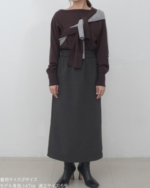 低身長向けトップス/低身長用/小柄ワトップス/小柄用/147㎝/SSサイス/XSサイズ/インナー/クルーニット/低身長/ウール/ウールインナー/カーデ風ストール付き/デザインニット/ボートネックニット/ボートネック/ウール100%