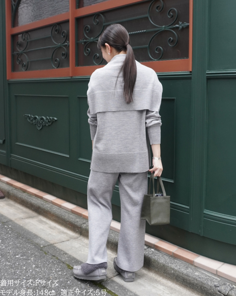 画像をギャラリービューアに読み込む, 低身長向けトップス/低身長用/小柄ワトップス/小柄用/147㎝/SSサイス/XSサイズ/インナー/クルーニット/低身長/ウール/ウールインナー/カーデ風ストール付き/デザインニット/ボートネックニット/ボートネック/ウール100%
