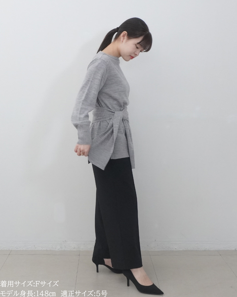 画像をギャラリービューアに読み込む, 低身長向けトップス/低身長用/小柄ワトップス/小柄用/147㎝/SSサイス/XSサイズ/インナー/クルーニット/低身長/ウール/ウールインナー/カーデ風ストール付き/デザインニット/ボートネックニット/ボートネック/ウール100%
