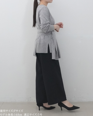 低身長向けトップス/低身長用/小柄ワトップス/小柄用/147㎝/SSサイス/XSサイズ/インナー/クルーニット/低身長/ウール/ウールインナー/カーデ風ストール付き/デザインニット/ボートネックニット/ボートネック/ウール100%