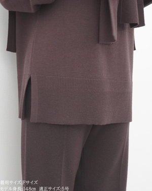 低身長向けトップス/低身長用/小柄ワトップス/小柄用/147㎝/SSサイス/XSサイズ/インナー/クルーニット/低身長/ウール/ウールインナー/カーデ風ストール付き/デザインニット/ボートネックニット/ボートネック/ウール100%