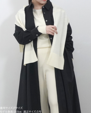 低身長向けトップス/低身長用/小柄ワトップス/小柄用/147㎝/SSサイス/XSサイズ/インナー/クルーニット/低身長/ウール/ウールインナー/カーデ風ストール付き/デザインニット/ボートネックニット/ボートネック/ウール100%