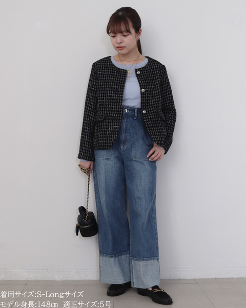 画像をギャラリービューアに読み込む, 低身長パンツ/低身長用ボトム/ボトム/デニムパンツ/小柄用/XSサイズ/SSサイズ/147㎝/低身長ブランド/低身長デニムパンツ/韓国風/小柄韓国/デニム/ロールアップデニム/低身長/小柄/小柄デニム
