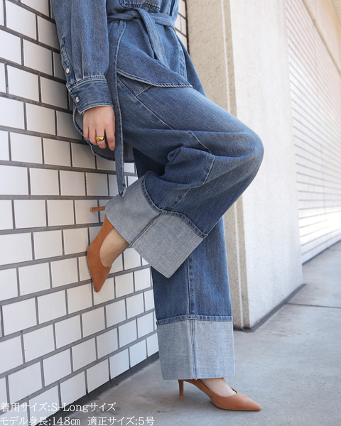 画像をギャラリービューアに読み込む, 低身長パンツ/低身長用ボトム/ボトム/デニムパンツ/小柄用/XSサイズ/SSサイズ/147㎝/低身長ブランド/低身長デニムパンツ/韓国風/小柄韓国/デニム/ロールアップデニム/低身長/小柄/小柄デニム
