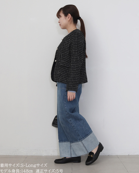 画像をギャラリービューアに読み込む, 低身長パンツ/低身長用ボトム/ボトム/デニムパンツ/小柄用/XSサイズ/SSサイズ/147㎝/低身長ブランド/低身長デニムパンツ/韓国風/小柄韓国/デニム/ロールアップデニム/低身長/小柄/小柄デニム
