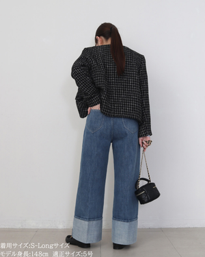 低身長パンツ/低身長用ボトム/ボトム/デニムパンツ/小柄用/XSサイズ/SSサイズ/147㎝/低身長ブランド/低身長デニムパンツ/韓国風/小柄韓国/デニム/ロールアップデニム/低身長/小柄/小柄デニム