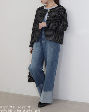 低身長パンツ/低身長用ボトム/ボトム/デニムパンツ/小柄用/XSサイズ/SSサイズ/147㎝/低身長ブランド/低身長デニムパンツ/韓国風/小柄韓国/デニム/ロールアップデニム/低身長/小柄/小柄デニム